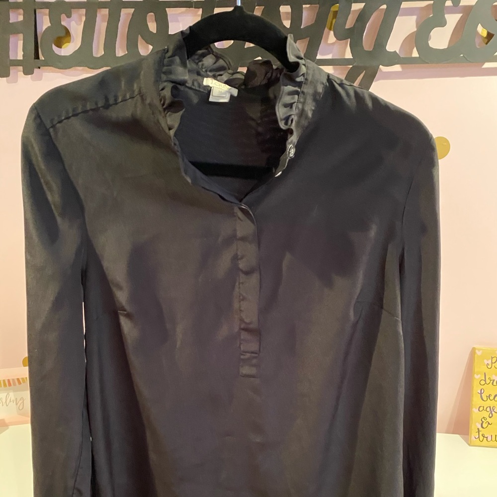 J Crew Ruffle Neck Blouse